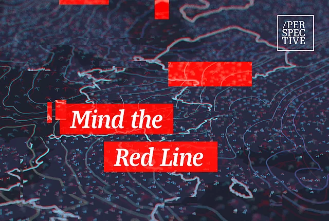 Text: Mind the red line 