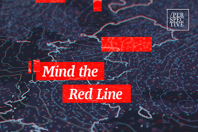 Text: Mind the red line 