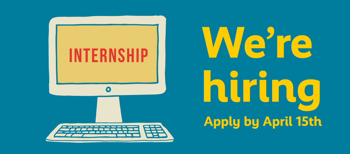 An image shows a computer alongside the text 'We're hiring. Apply by April 15, 2026'