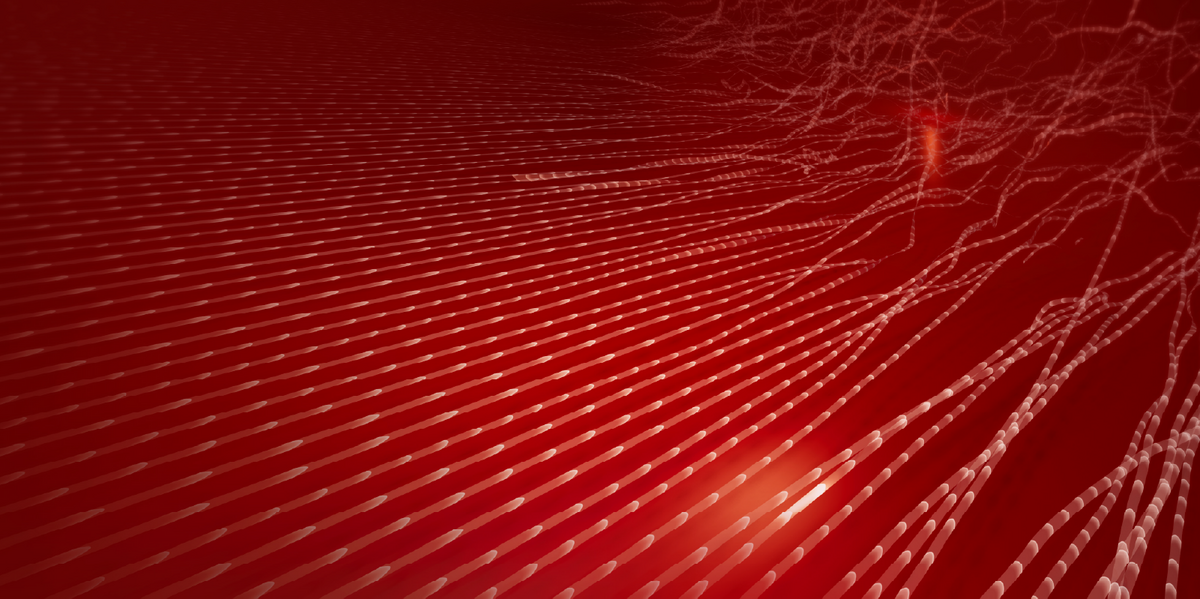 Banner image of the Security Radar 2025 with a red abstract background.