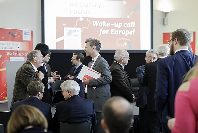 Event picture of the presentation of the Security Radar 2019 during a Paneldiscussion at the MuseumsQuartier in Vienna