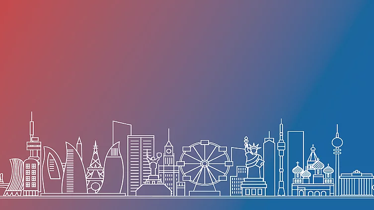 An image shows a stylized skyline of landmark buildings from across the OSCE region 