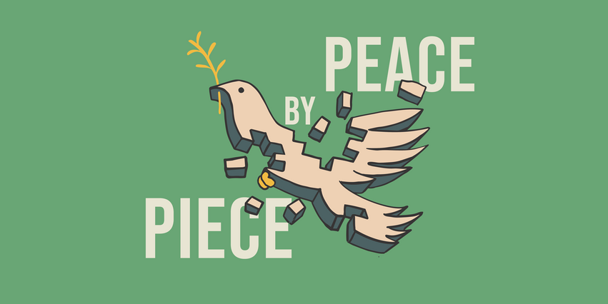 Project illustration: Peace by Piece, showing a peace dove