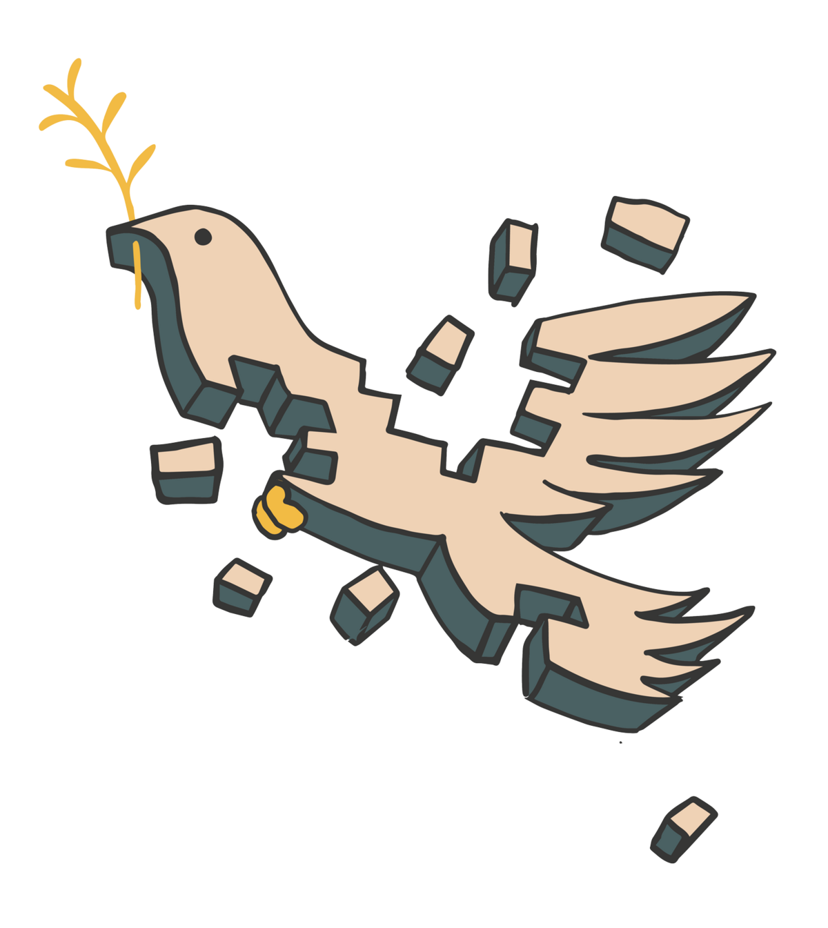 Project illustration: Peace by Piece, showing a peace dove