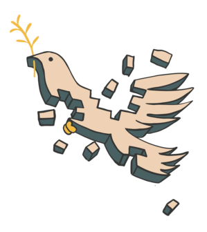 Project illustration: Peace by Piece, showing a peace dove
