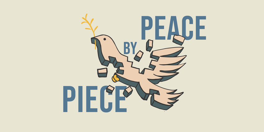 Project illustration: Peace by Piece, showing a peace dove