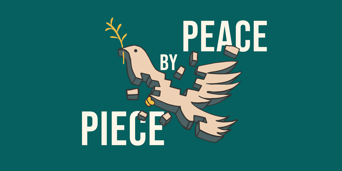 Project illustration: Peace by Piece, showing a peace dove