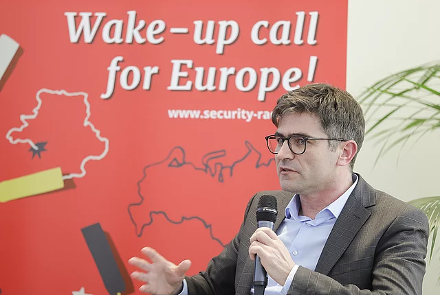 Event picture of the presentation of the Security Radar 2019 during a Paneldiscussion at the MuseumsQuartier in Vienna