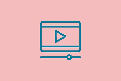 An image shows a graphic icon of a video start button against colorful background