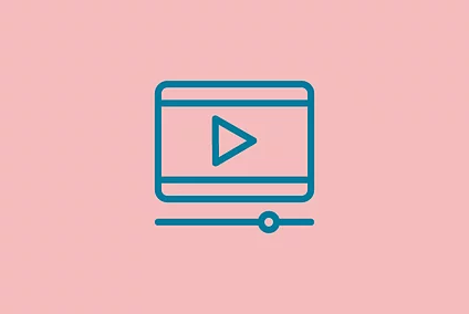 An image shows a graphic icon of a video start button against colorful background