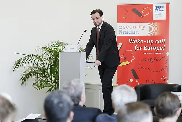 Event picture of the presentation of the Security Radar 2019 during a Paneldiscussion at the MuseumsQuartier in Vienna